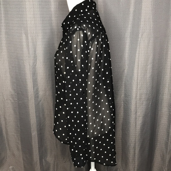 MARISOL LARGE BLACK WITH Cream POLKA DOTS BLOUSE - Picture 7 of 9